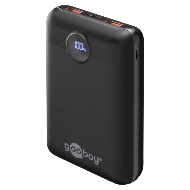 Goobay powerbank 20 000 mAh med 2x USB-A och 1x USB-C med stöd för PD 20W